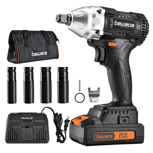Cordless Impact Wrench 1 2 Li ion 20V 2000mAH Battery 450NM High Torque Lug Nut
