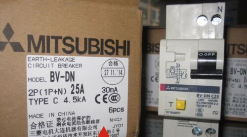 New Mitsubishi Circuit Breaker BV-DN 1P+N 2P C25 25A