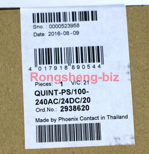 PHOENIX Contact 2938620 QUINT-PS-100-240AC/24DC/20 Power New In Box