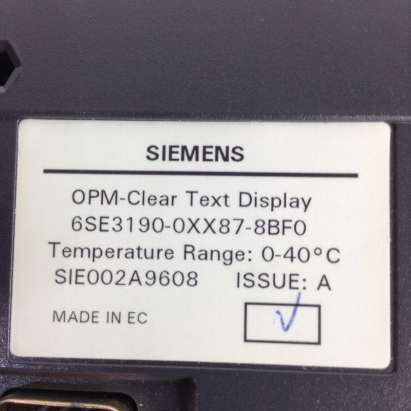 6SE3190-0XX87-8BF0 Siemens Operator panel