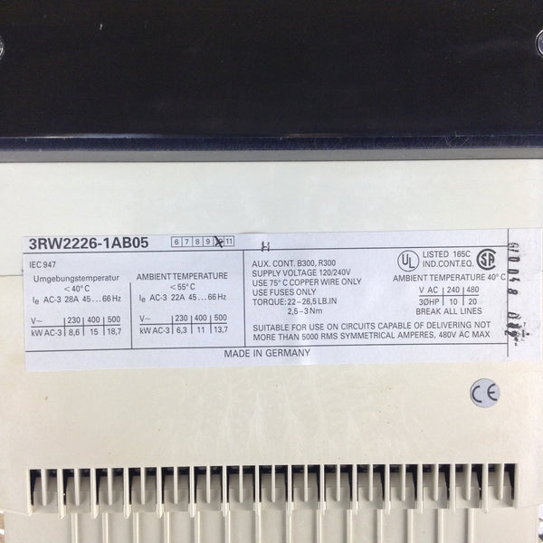 3RW2226-1AB05 Siemens Solid state motor starter