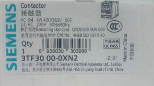 1PC NEW SIEMENS 3TF3000-0XN2 220V free shipping