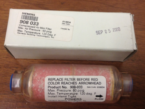 Siemens - P/N: 908 033 - Compressed Air Mini Filter - NEW
