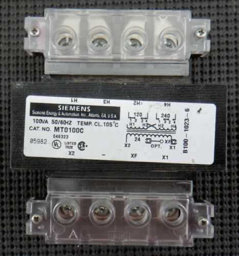 Siemens MT0100C 100VA 120/240V-24V Control Transformer