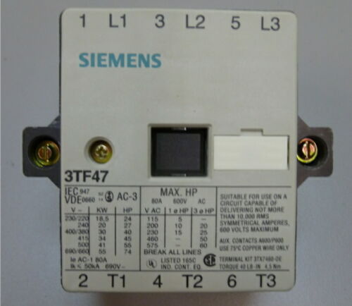 Siemens 3TY7 472-OA, 3TY7 472-0A Arc Chute for 3TF47 Contactor New