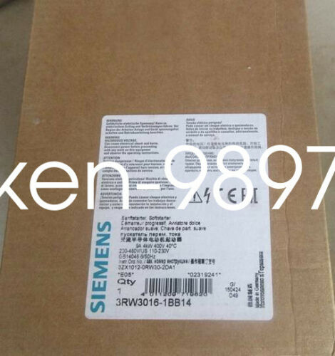 1PC NEW Siemens electronic soft starter 3RW3016-1BB14 4KW/9A