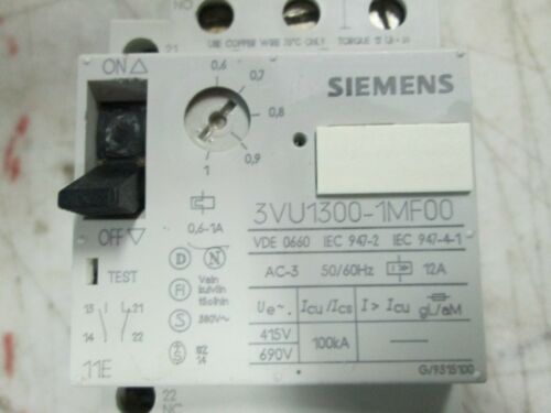 Siemens Starter Motor Protector 3VU1300-1 MG00 (NIB)