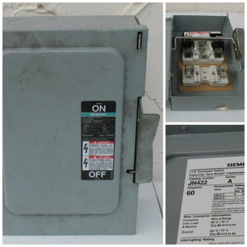 Siemens ITE New Old Stock JN422 Series A Type 1 60 Amp Switch Clean Inside