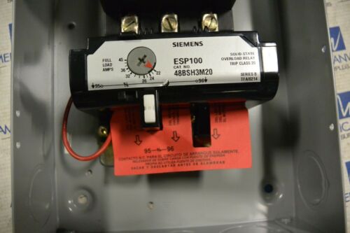 14FSH32BF Siemens Size 2 Enclosed Starter 120v Coil ESP100 48BSH3M20 Overload