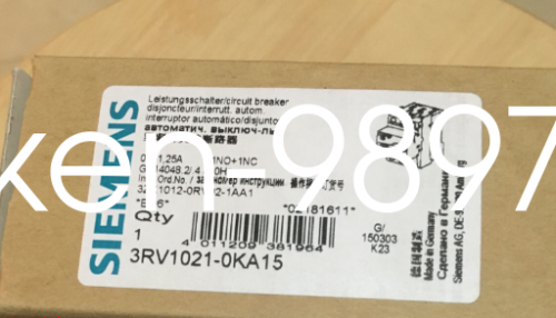 1PC New Siemens Circuit Breaker 3RV1021-0KA15 0.9-1.25A 1NO+1NC