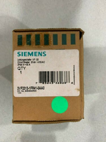 SIEMENS 3VF2313-1FR41-0AA0 CIRCUIT BREAKER 3P 90A 25KA 415VAC *NIB*