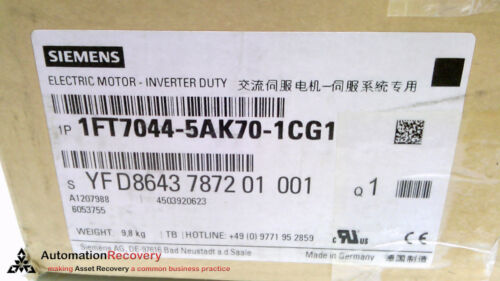 SIEMENS 1FT7044-5AK70-1CG1, SYNCHRONOUS SERVO MOTOR, 6000 RPM MIN, NEW