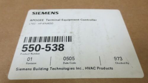 Siemens Apogee 550-538 LTEC Terminal Equipment Controller - Sealed