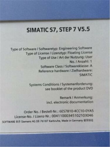 Siemens Plc Programming Software 6ES7 810-4CC10-0YA5 (6ES78104CC100YA5) cy