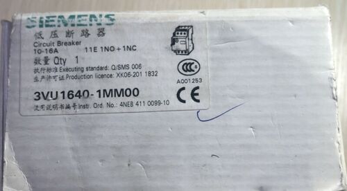 One New Siemens Cricuit Breaker 3VU1640-1MM00 3VU1 640-1MM00