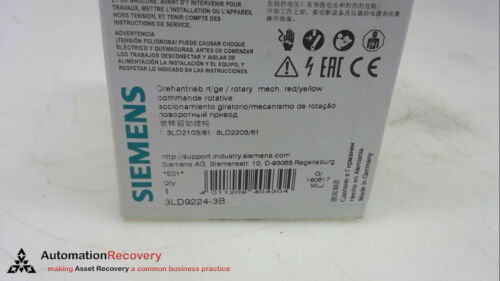 SIEMENS 3LD9224-3B, ACTUATING LEVER, RED/YELLOW, FOR 25A AND 32A, NEW