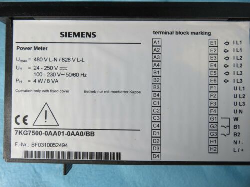 NEW SIEMENS SIMEAS P POWER METER 7KG7500-0AA0-0AA0/BB NIB