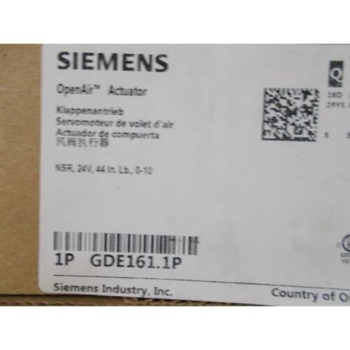 SIEMENS GDE161.1U GDE SERIES NON-SPRING RETURN ROTARY DAMPER ACTUATOR 24 VAC