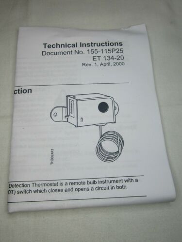 Siemens 134-1511 Low Temprature Detection Thermostat 35-45 Deg F
