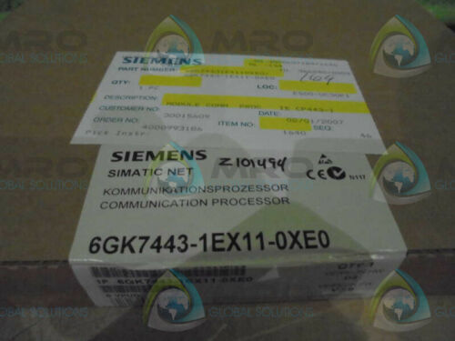 SIEMENS 6GK7443-1EX11-0XE0 COMMUNICATION PROCESSOR * FACTORY SEAL *