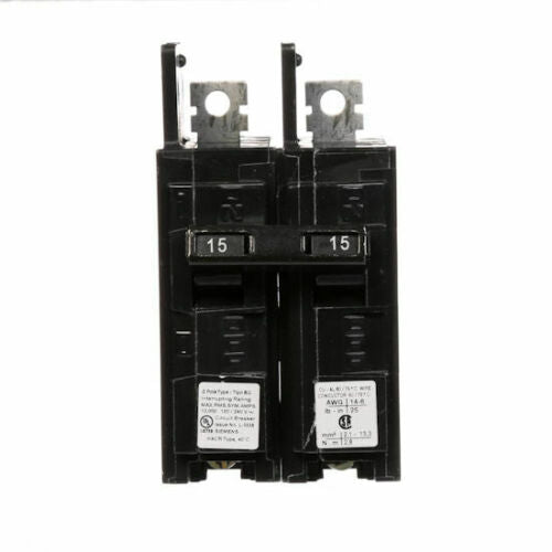 Siemens 15 Amp, 2-Pole Type BQ 10 kA Lug-In/Lug-Out Circuit Breaker