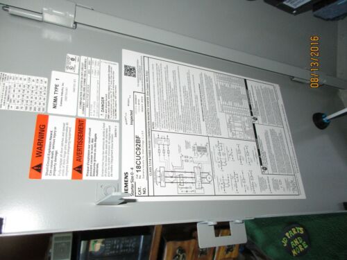 SIEMENS 18CUC92BF NON-REVERSING MOTOR STARTER WITH MOTOR PROTECTOR 3-PHASE
