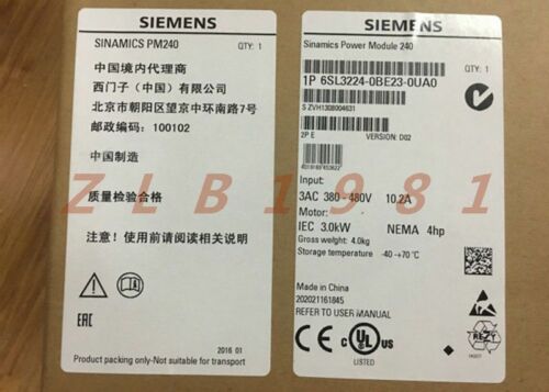 ONE NEW- Siemens 6SL3224-0BE23-0UA0
