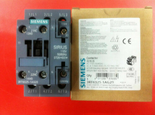 Siemens 3RT6025-1AG20 17A 110V Ac contactor New