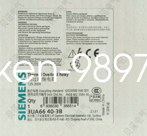 1PC NEW SIEMENS Thermal Overload Relay 3UA6640-3B 125-200A