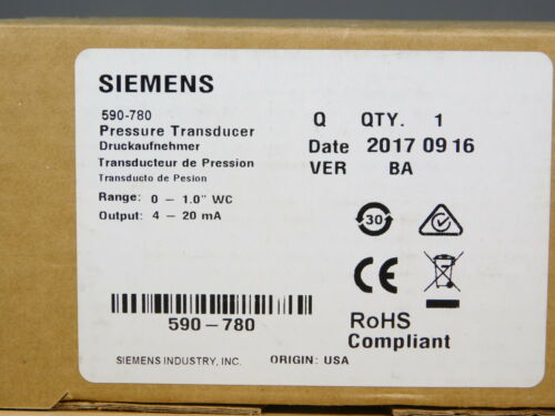 NEW - Siemens Building Technology 590-780 0-10vdc/4-20ma Pressure Module