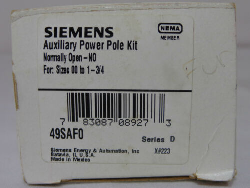 NEW SIEMENS AUXILLARY POWER POLE KIT 49SAFO 49 SAFO SZ. 00 TO 1 3/4 FREE SHIPPIN