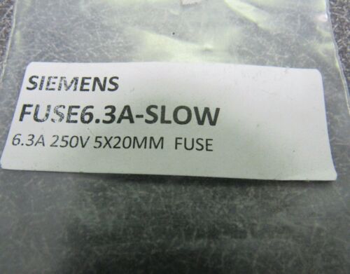 Siemens FUSE6.3A-SLOW - 6.3A 250V 20MM Fuse - Quantity of 1, NEW