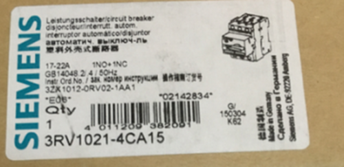 One NEW Siemens breaker 3RV1021-4CA15 3RV1 021-4CA15