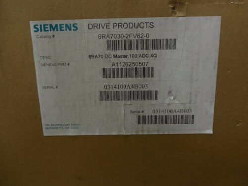 Siemens, 6RA7030-2FV62-0, BASE DRIVE, 4Q, US RATED 100AMPS, 460V