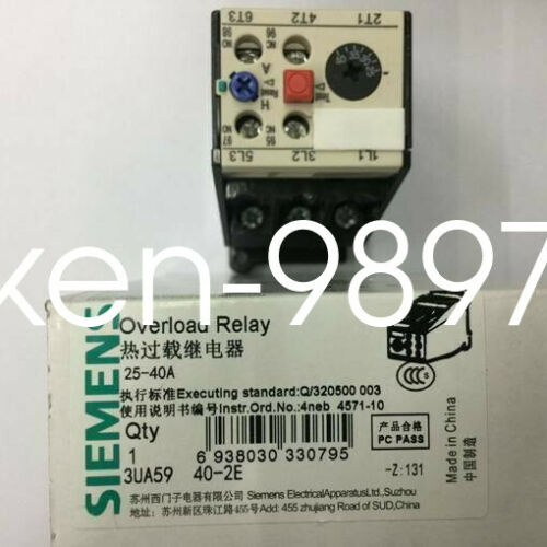 1PC New Siemens Thermal Overload Relay 3UA5940-2E 25-40A