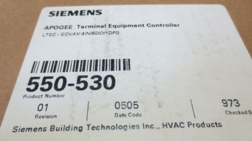 Siemens Apogee 550-530 LTEC Terminal Equipment Controller - Sealed