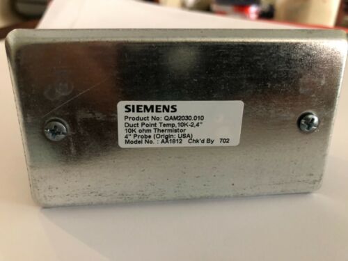 Siemens NTC 10K Ohm HVAC Duct Temperature Sensor - QAM2030.010 *NEW*