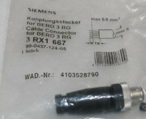 Siemens 3RX1667 Coupling Plug for Bero 3 Rg/ Connector 3 Rg/3 RX1 667