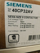 Siemens 40CP32A Size 0 Contactor, 18A, 220/240V coil, NEW