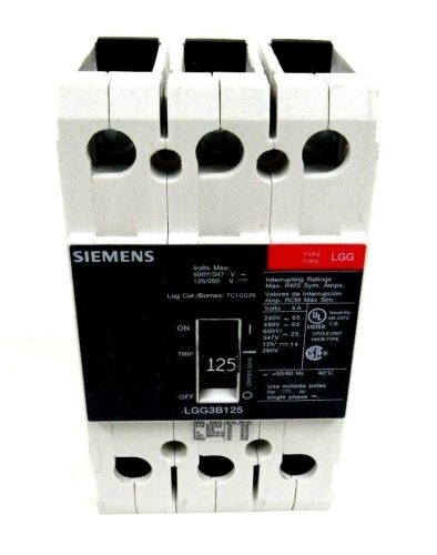 NEW SIEMENS LGG3B125L CIRCUIT BREAKER 3POLE 125A 480V