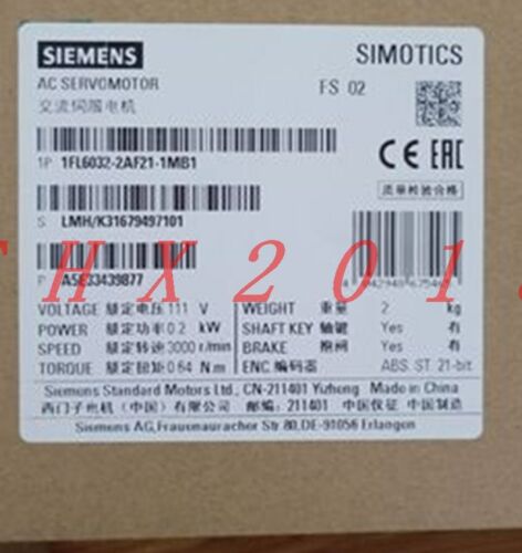 ONE NEW SIEMENS Servo Motor 1FL6032-2AF21-1MB1