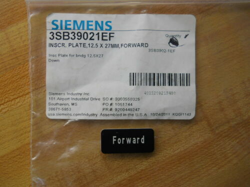 SIEMENS 3SB39021EF FORWARD INSCRIPTION PLATE 12.5 x 27 MM NEW