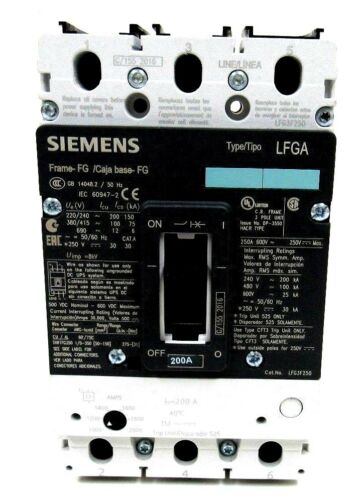 NEW SIEMENS LFG3B200L CIRCUIT BREAKER 200A 480V 3 POLE