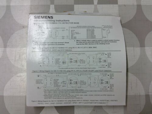 Siemens DB-11/-11E/8853/-11C Detector Base **Free Shipping**