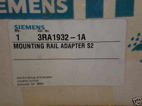 SIEMENS PLC DIN RAIL ADAPTER PLATE 3RA1932-1A 3RA19321A