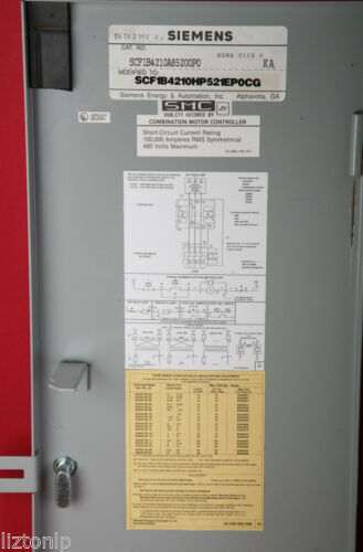 Siemens Motor Starter Fused Disconnect SCF1B4210 HP521EP0CG Auto/Manual Reset