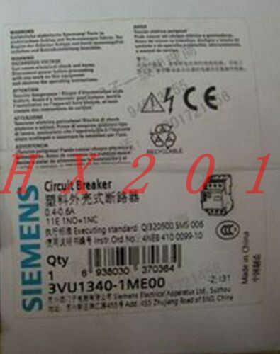 ONE NEW Siemens Circuit Breaker 3VU1340-1ME00 0.4-0.6A