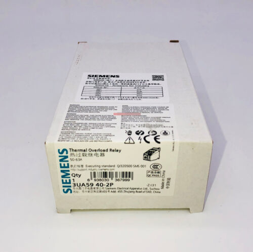 1PC NEW Siemens Overheat relay 3UA5940-2P 3UA5 940-2P 50A~63A