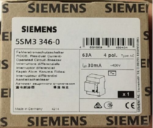 1pcs new Siemens leakage protection switch 5SM3414-0 2P 40A 5SM34140