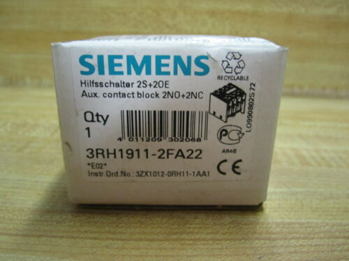 Siemens 3RH1-911-2FA22 Contact 3RH19112FA22